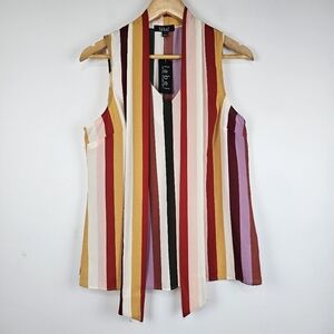 Rachel Ray Roy Label Striped Top Blouse Sleeveless Summer Medium Womens NWT